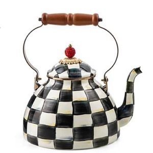 Mackenzie Childs Courtly Tea Kettle checkered